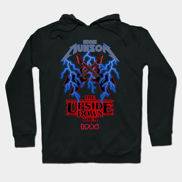 Double-Sided Eddie Munson - The Upside Down Tour 1986 Hoodie by Tee Arcade